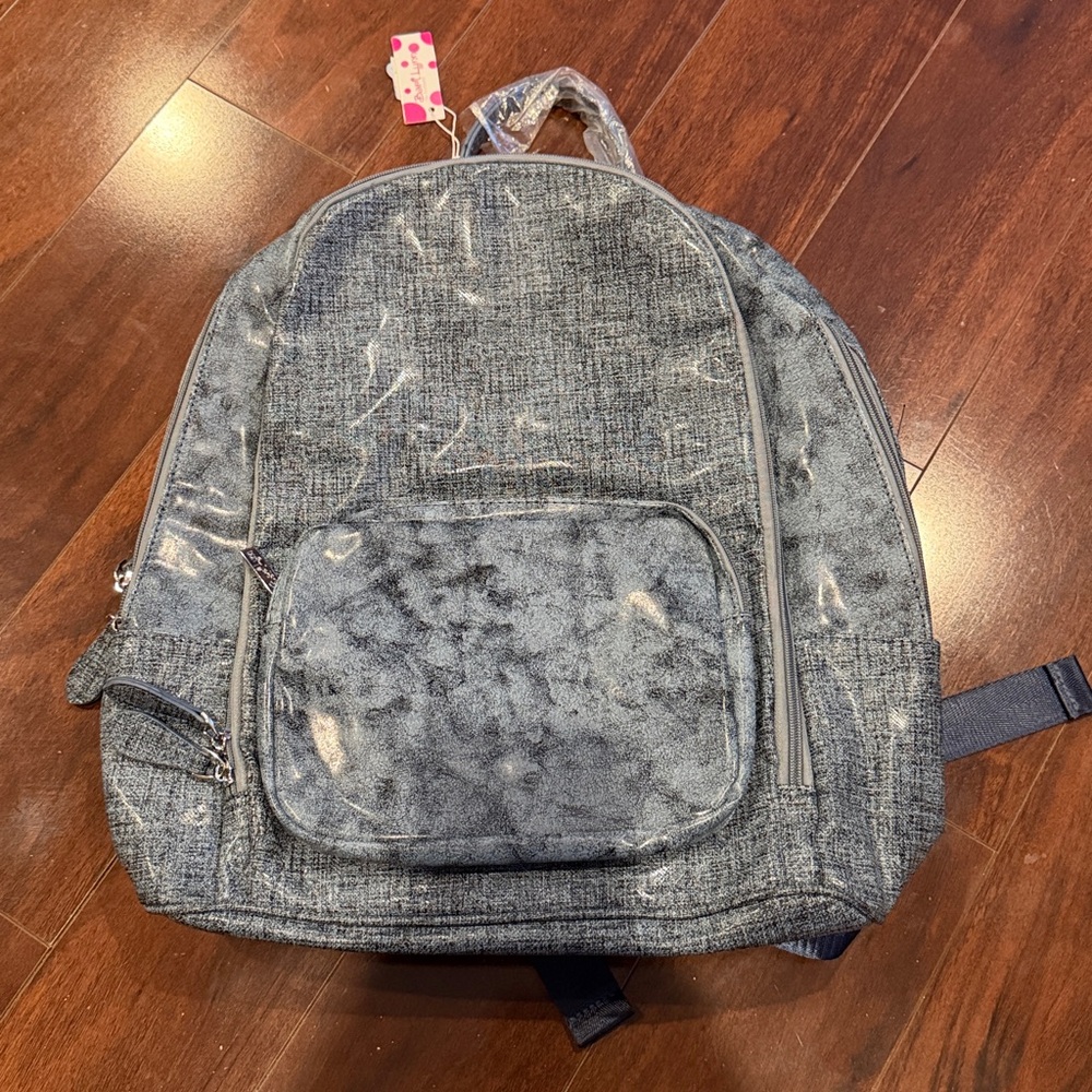 NWT - Bari Lynn - Navy Denim Metallic Backpack